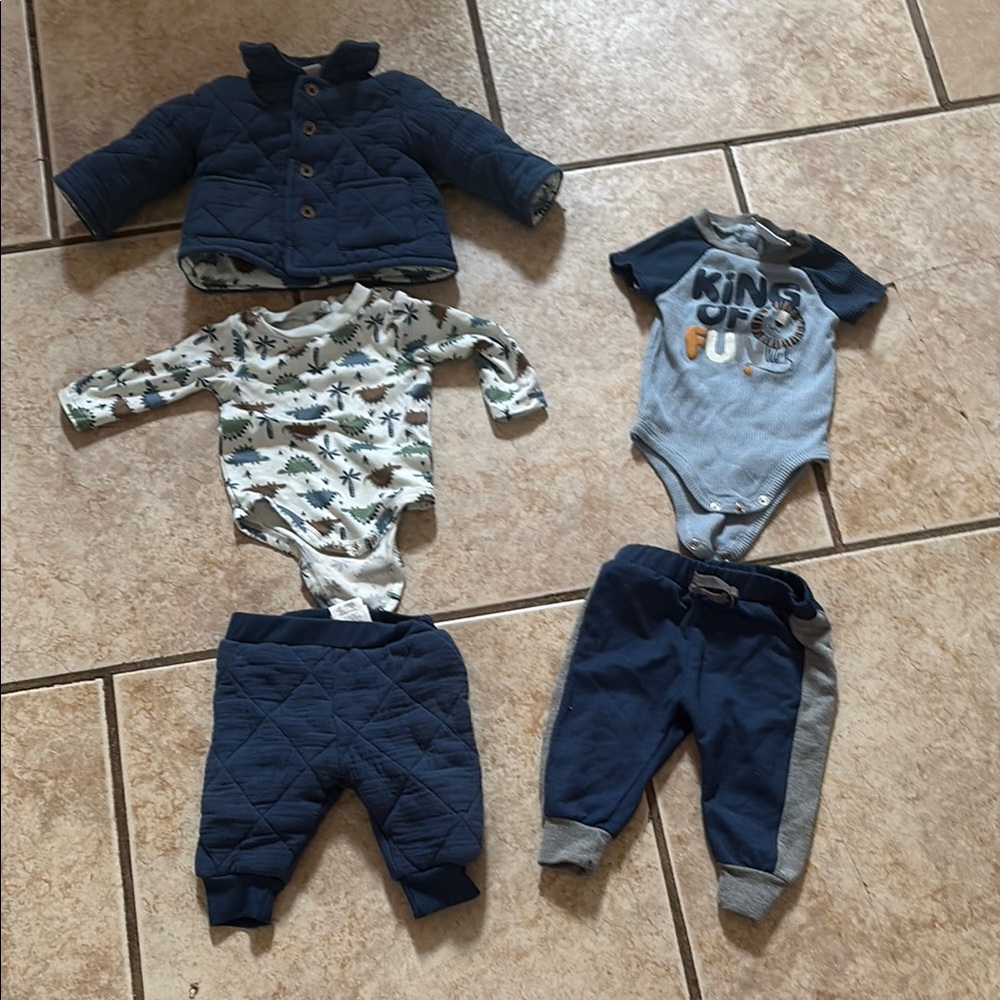 Little Ricky's Baby Clothing Set with Blue Jacket and Onesies